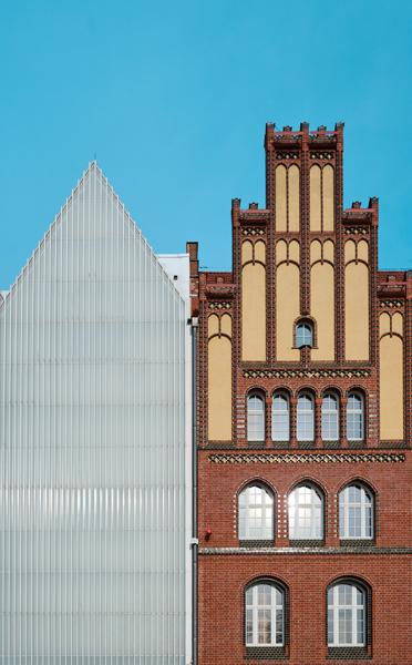 Historical and modern architecture side by side